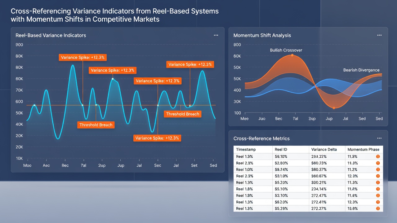 Analytical dashboard showing integrated variance and momentum data points for allocation decision support
