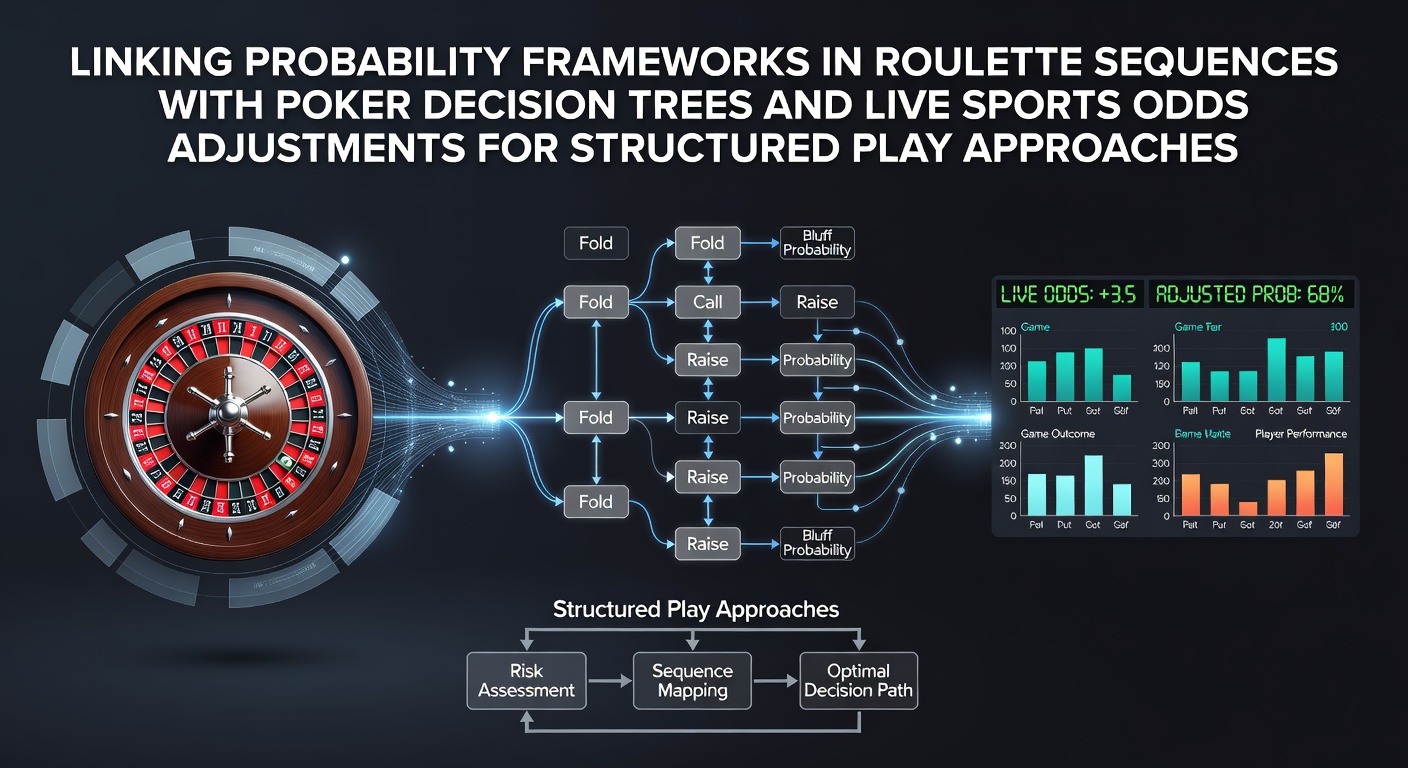Diagram showing interconnected probability frameworks linking roulette sequences to poker decision trees and sports odds adjustments