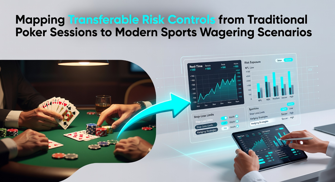 Poker table with cards and chips transitioning into sports betting interface showing odds and wagers