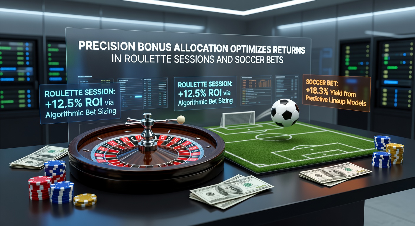 Data chart showing bonus allocation returns in roulette vs soccer bets, with upward trends for hybrid strategies