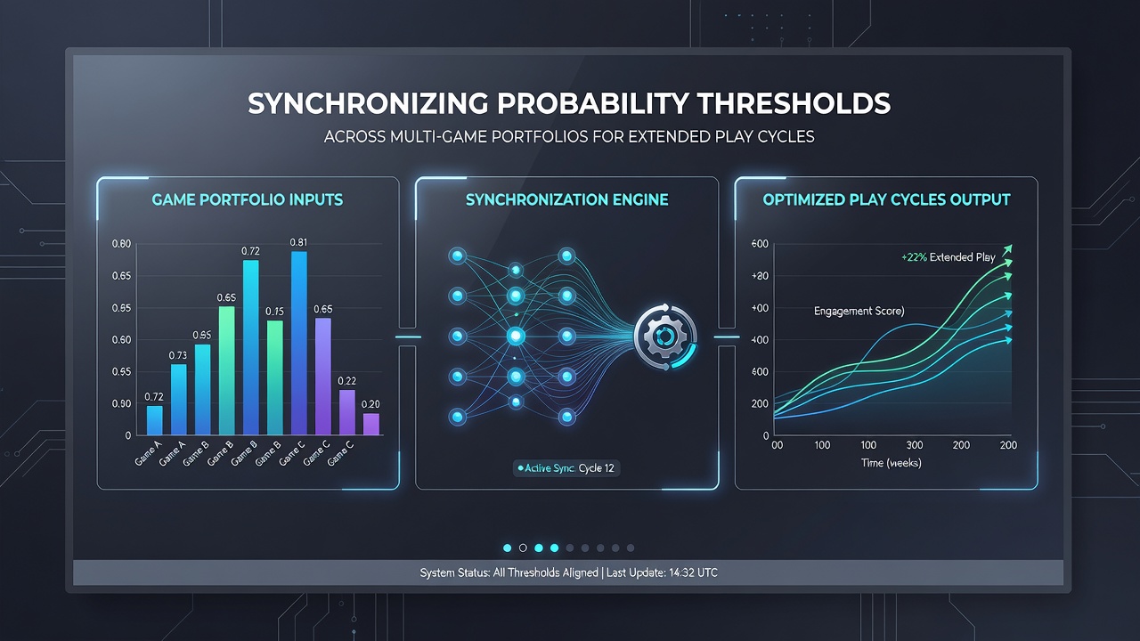 Data dashboard showing aligned probability metrics for extended gaming sessions across multiple titles