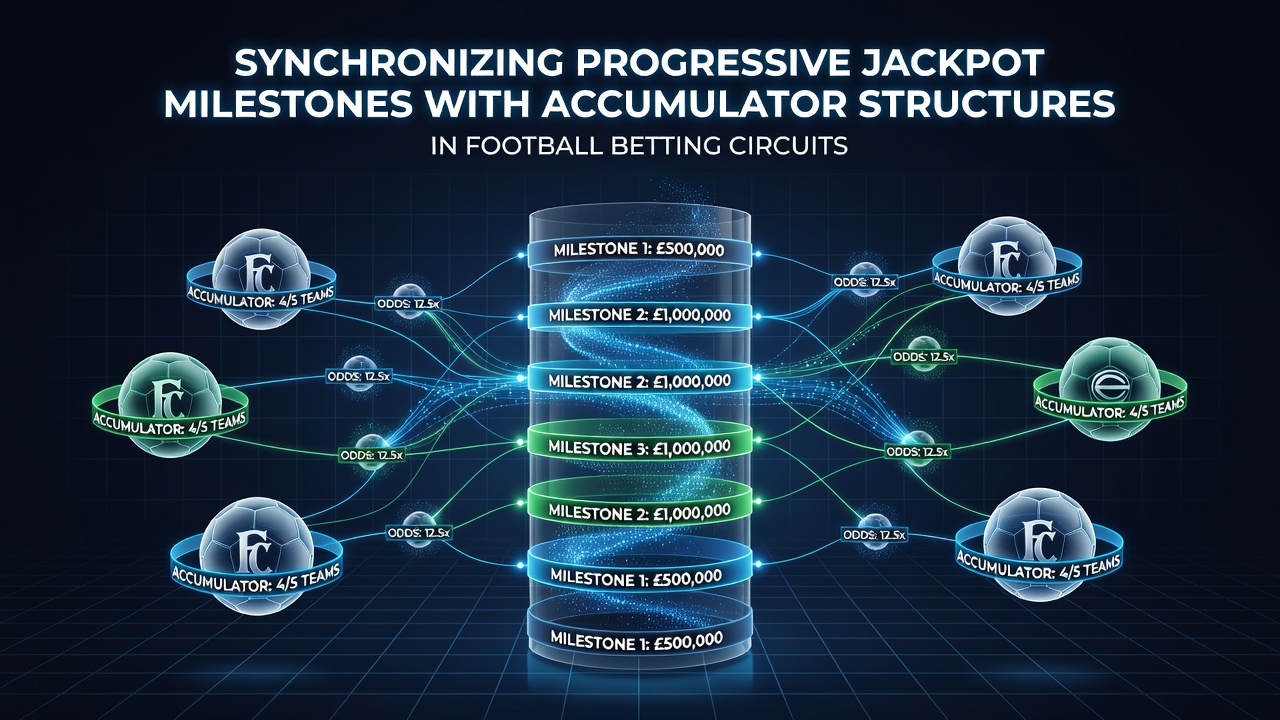 Illustration of progressive jackpot milestones integrated with football accumulator structures