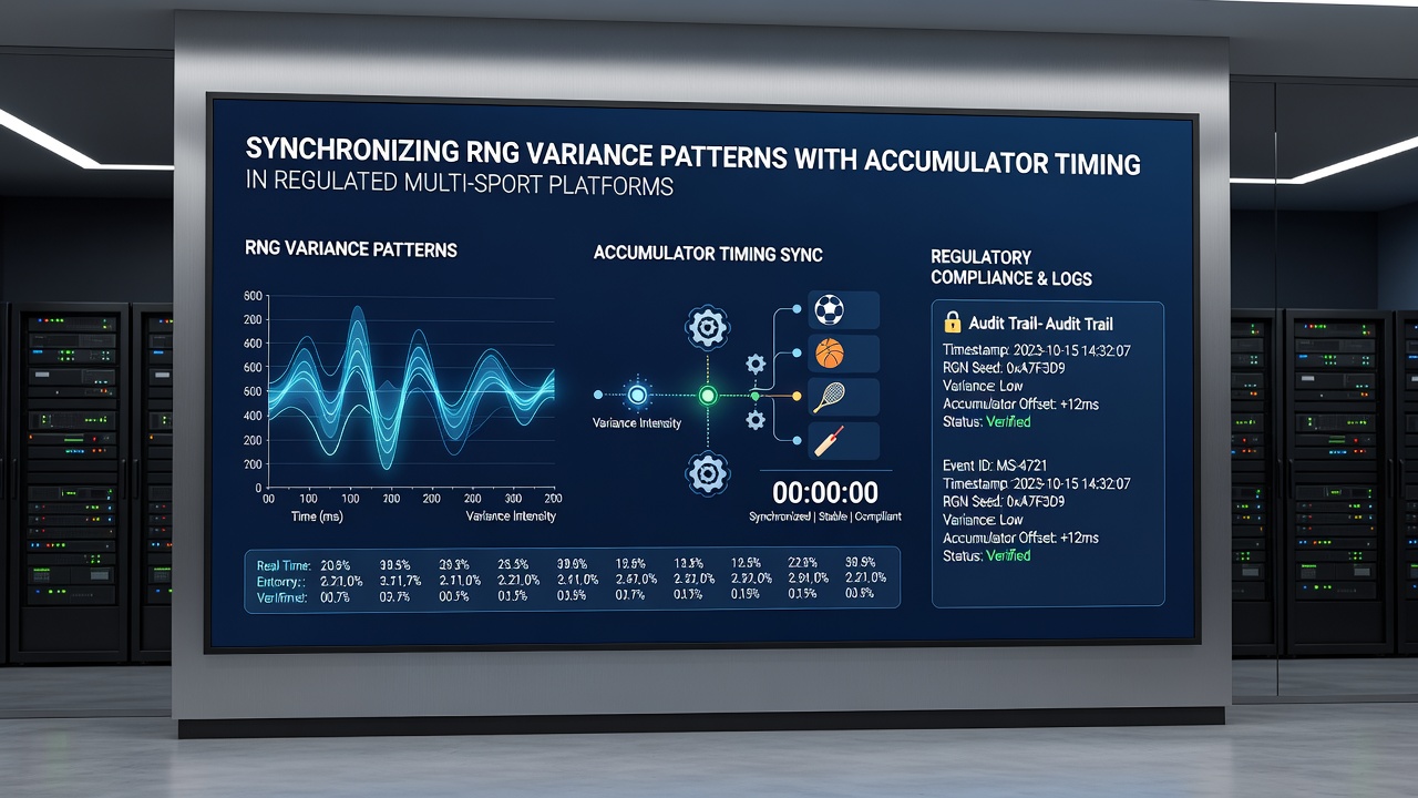 Screenshot of accumulator timing interface with overlaid RNG variance metrics on a regulated betting platform