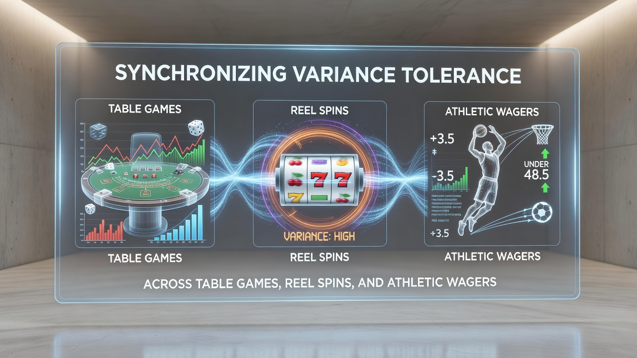 Chart showing variance levels across different gambling formats including tables, slots, and sports wagers