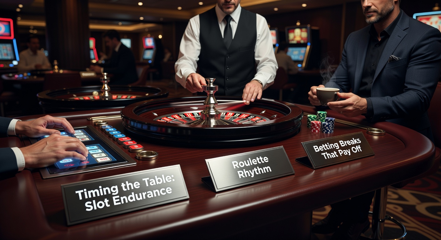 Casino player at a roulette table analyzing spins amid vibrant lights and chips