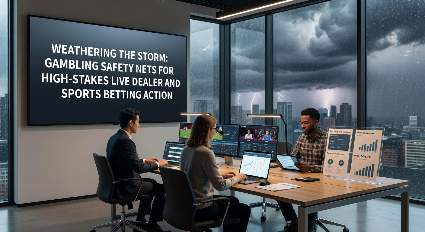 Sports bettor reviewing safety net dashboard on mobile app during live match, with loss limits and session timers visible